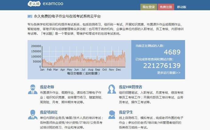 考试酷：免费在线网络考试、电子作业云平台